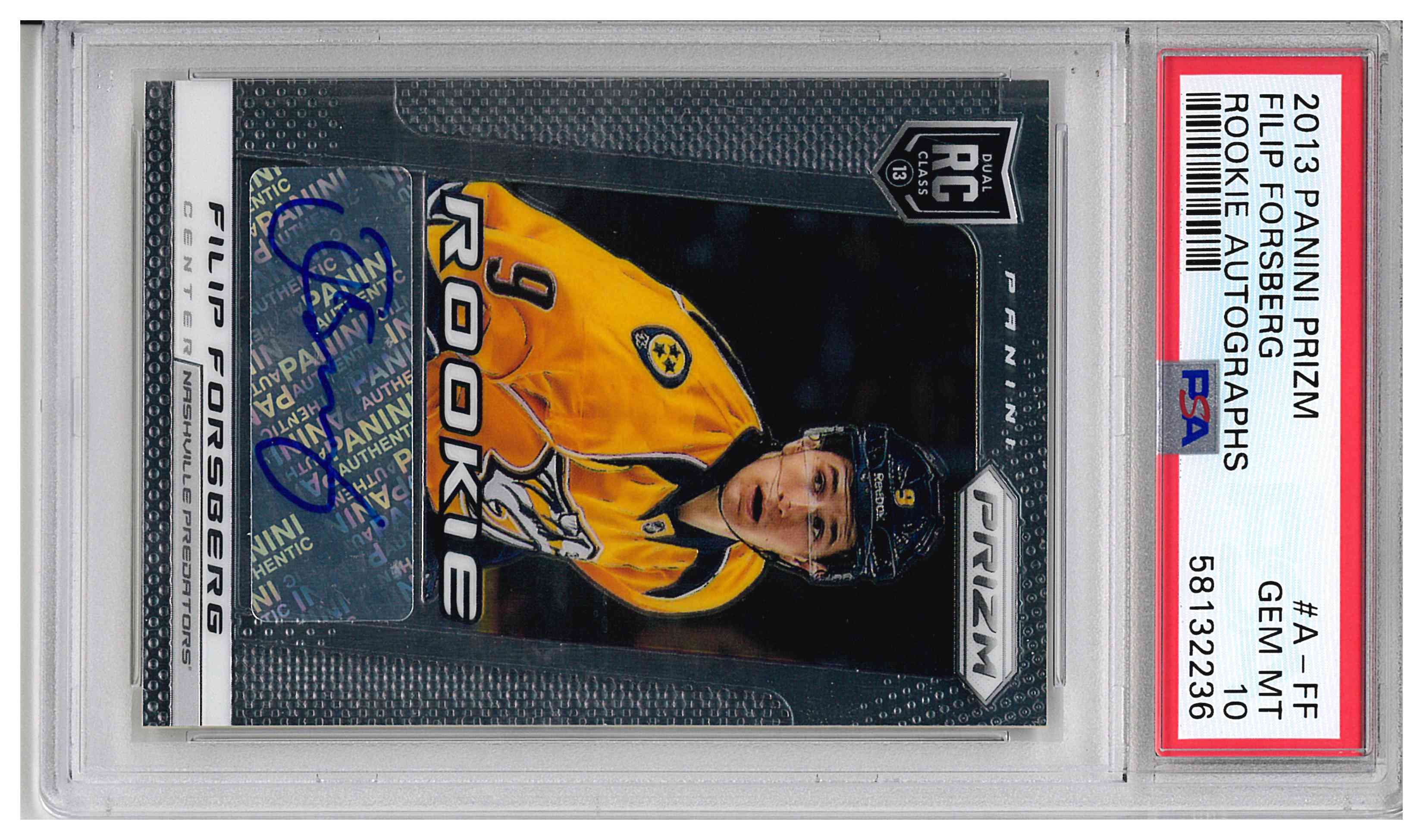 2013 PANINI PRIZM ROOKIE AUTOGRAPHS #A-FF FILIP FORSBERG