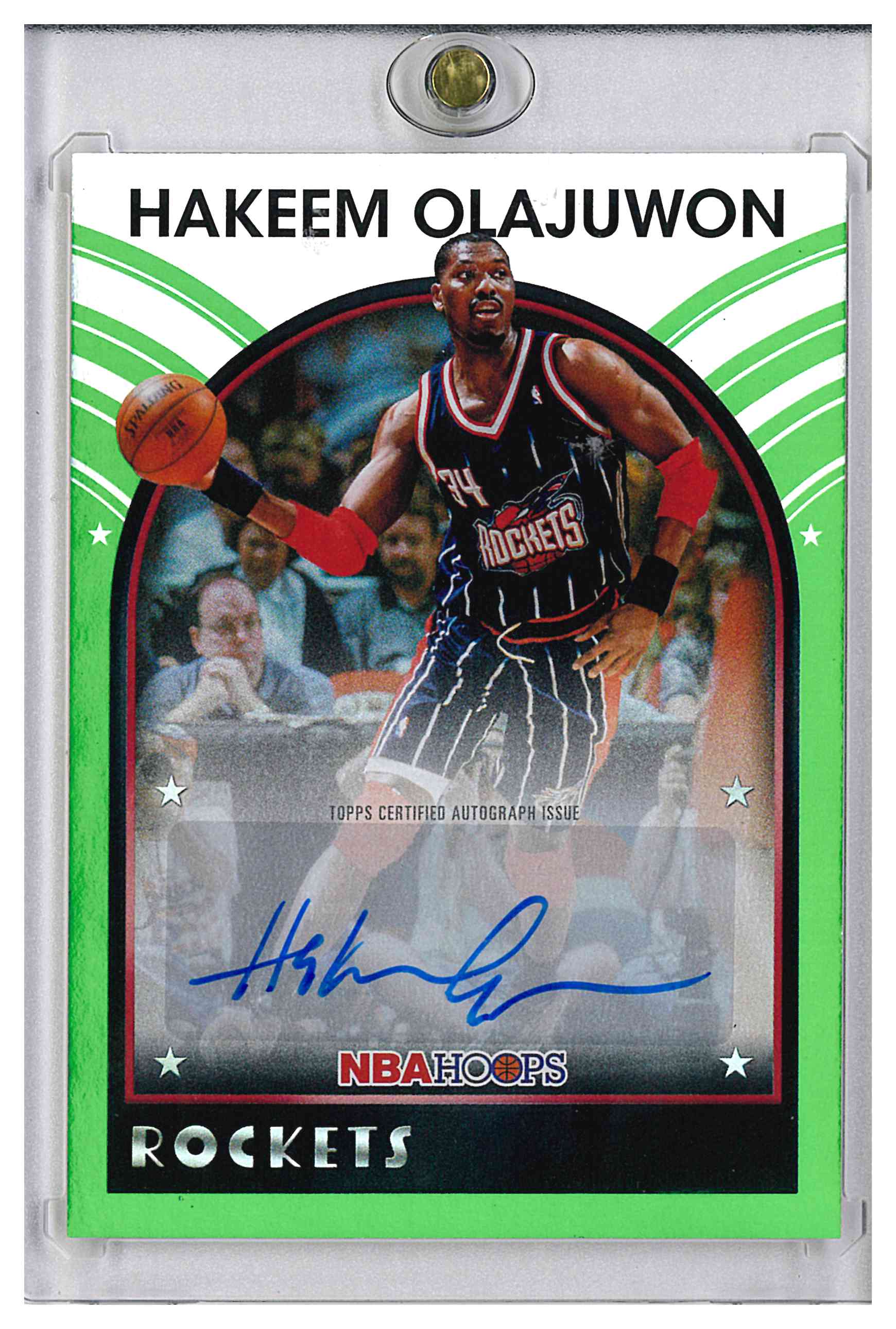 2025 Topps NBA Hoops 1989 Signatures 89S-HO Hakeem Olajuwon Green Hoops