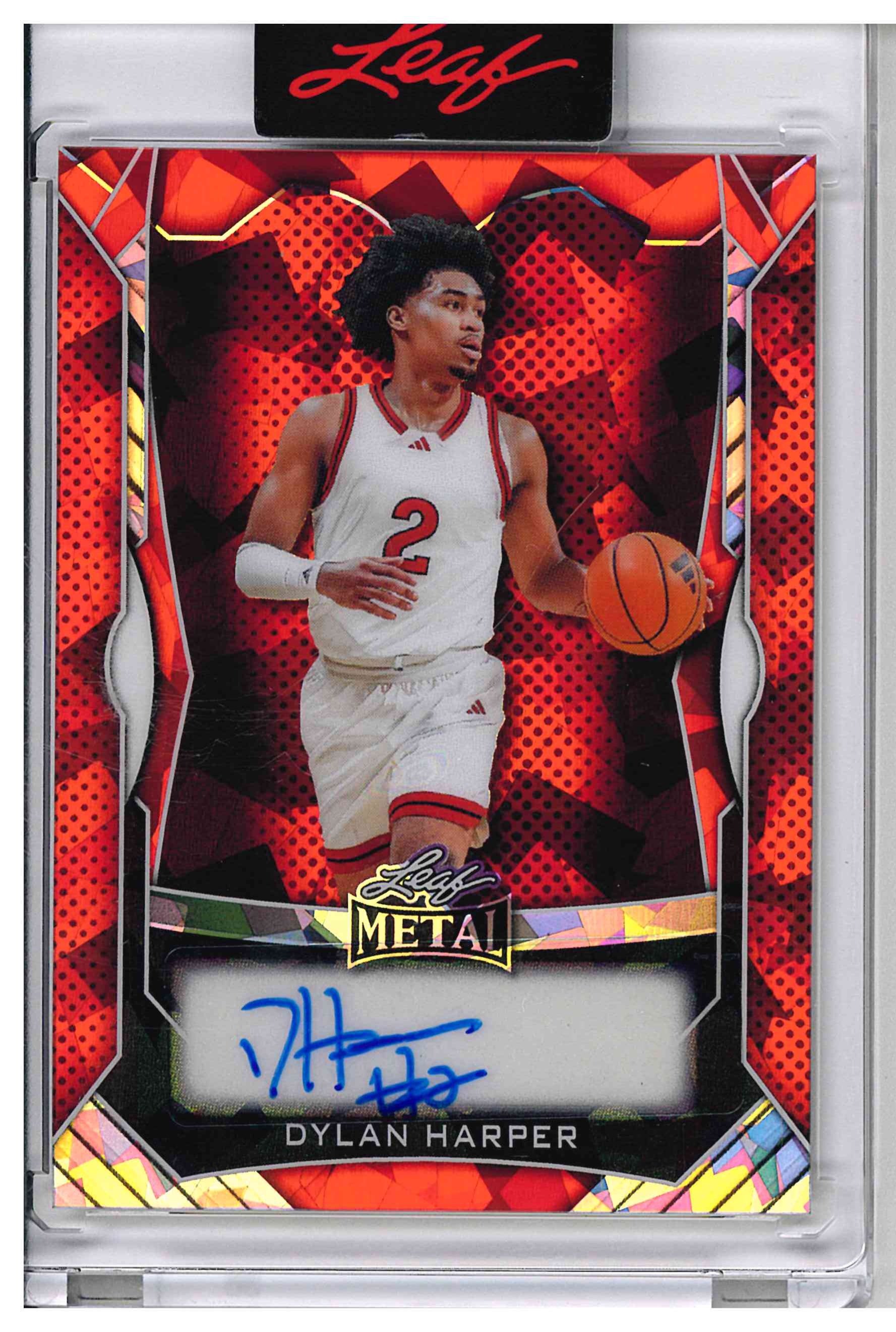 Dylan Harper 2025 Leaf Metal Autographs Cracked Ice Red 5/15