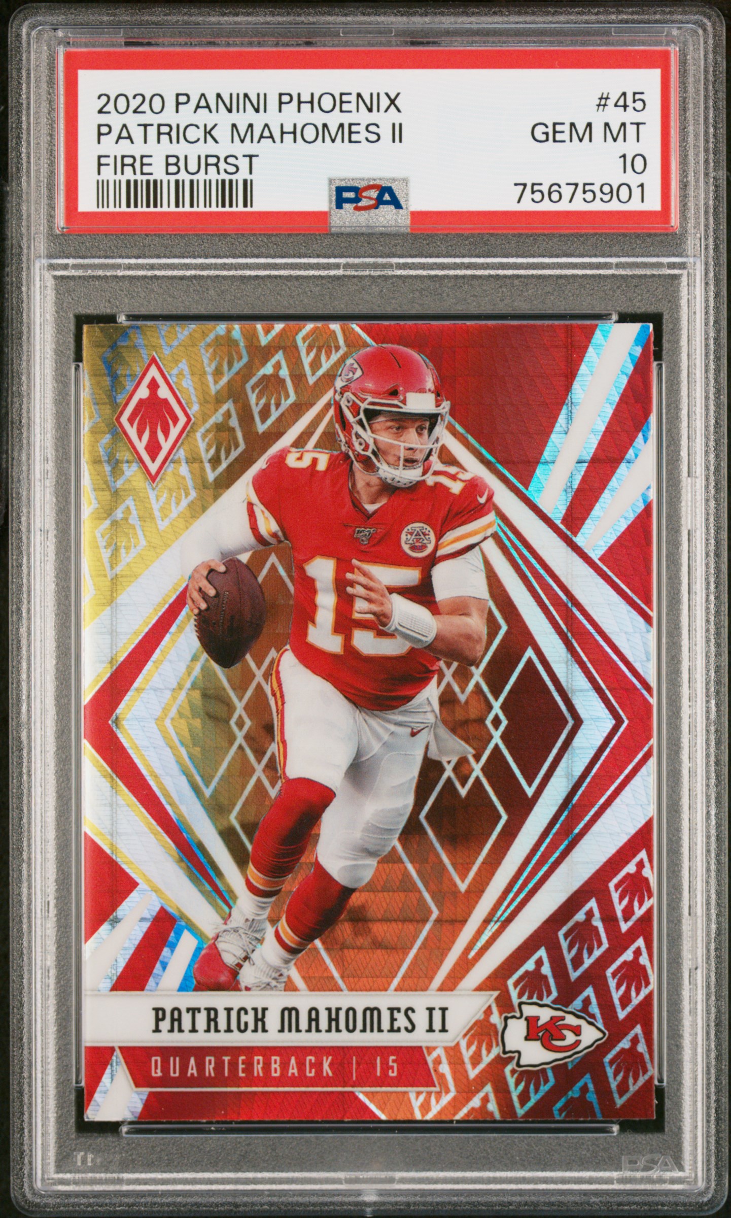 2020 PANINI PHOENIX #45 PATRICK MAHOMES II FIRE BURST