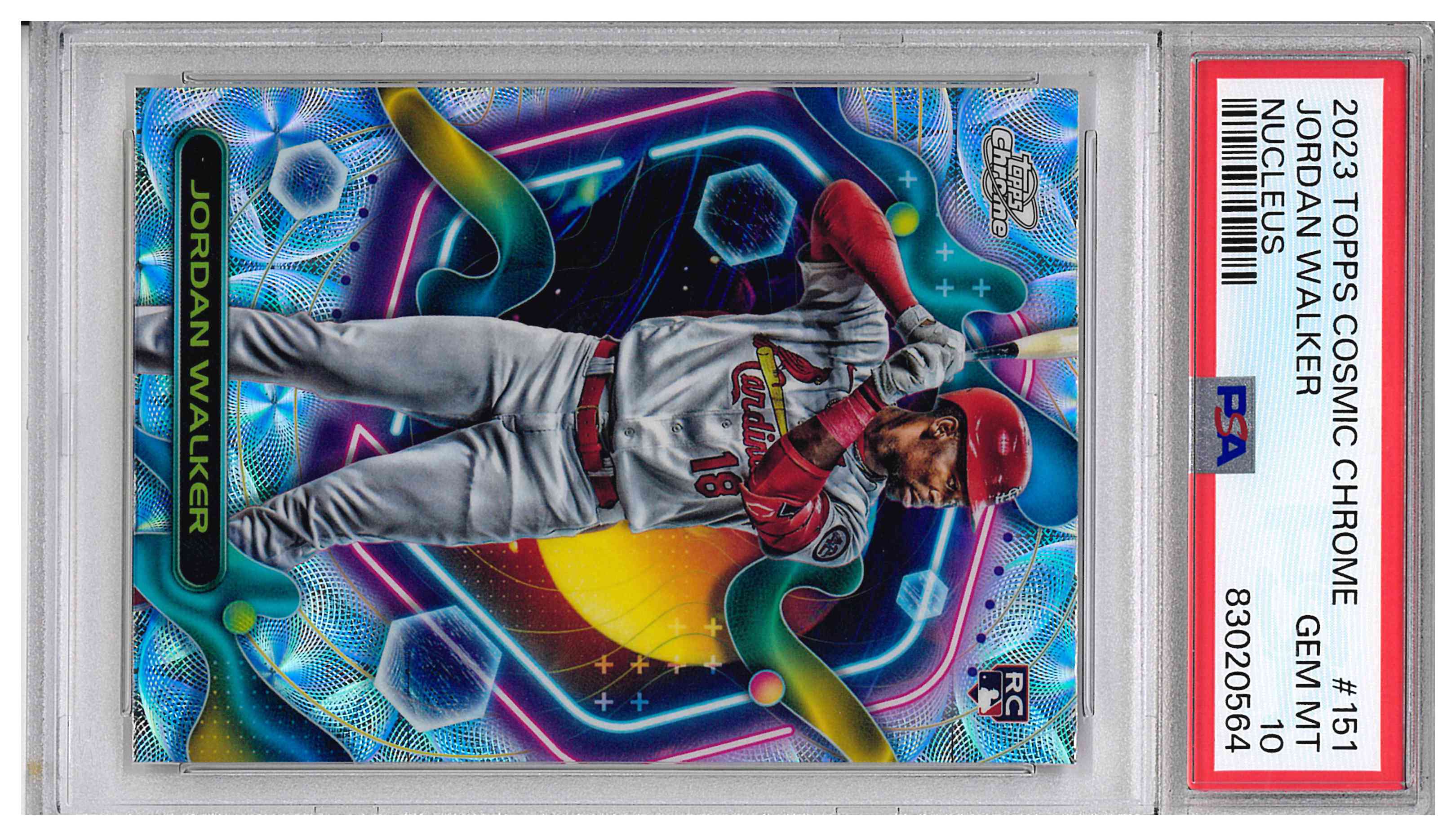 PSA 10 Jordan Walker RC 2023 Topps Cosmic Chrome Nucleus Refractor StL Cardinals