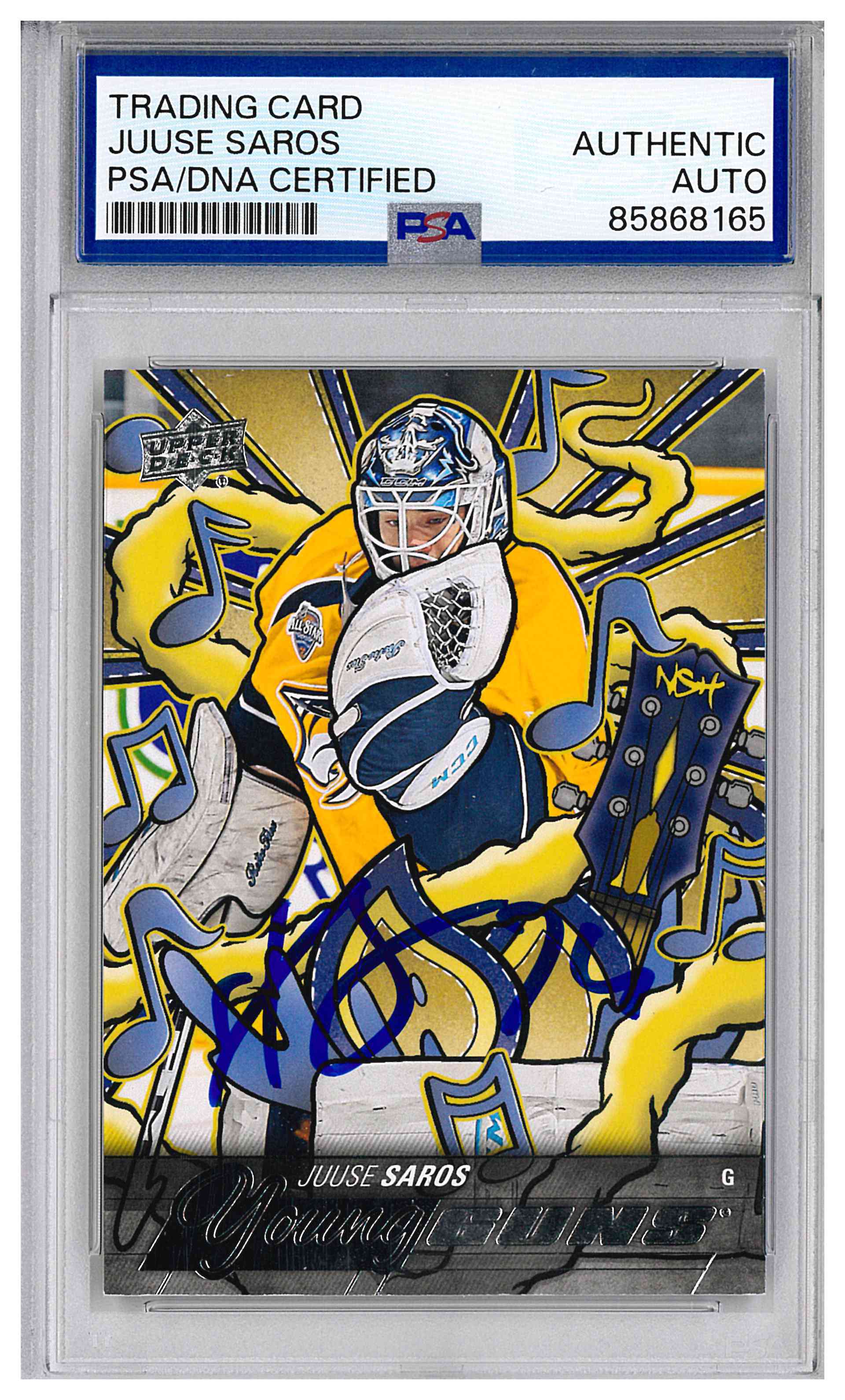 Juuse Saros Signed 2024-25 Upper Deck Young Guns Renewed IP Auto PSA/DNA