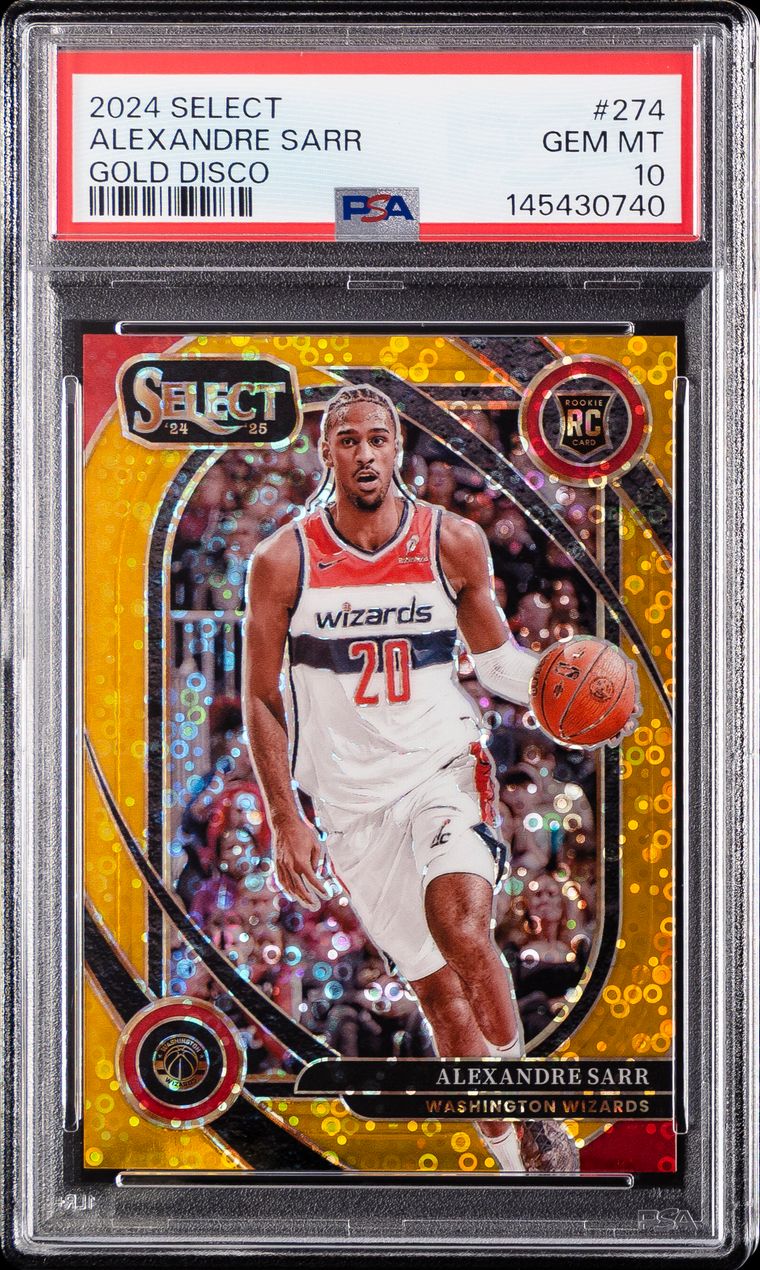 2024-25 Select Gold Disco /10 Courtside Alexandre Sarr RC PSA 10 Rookie 274