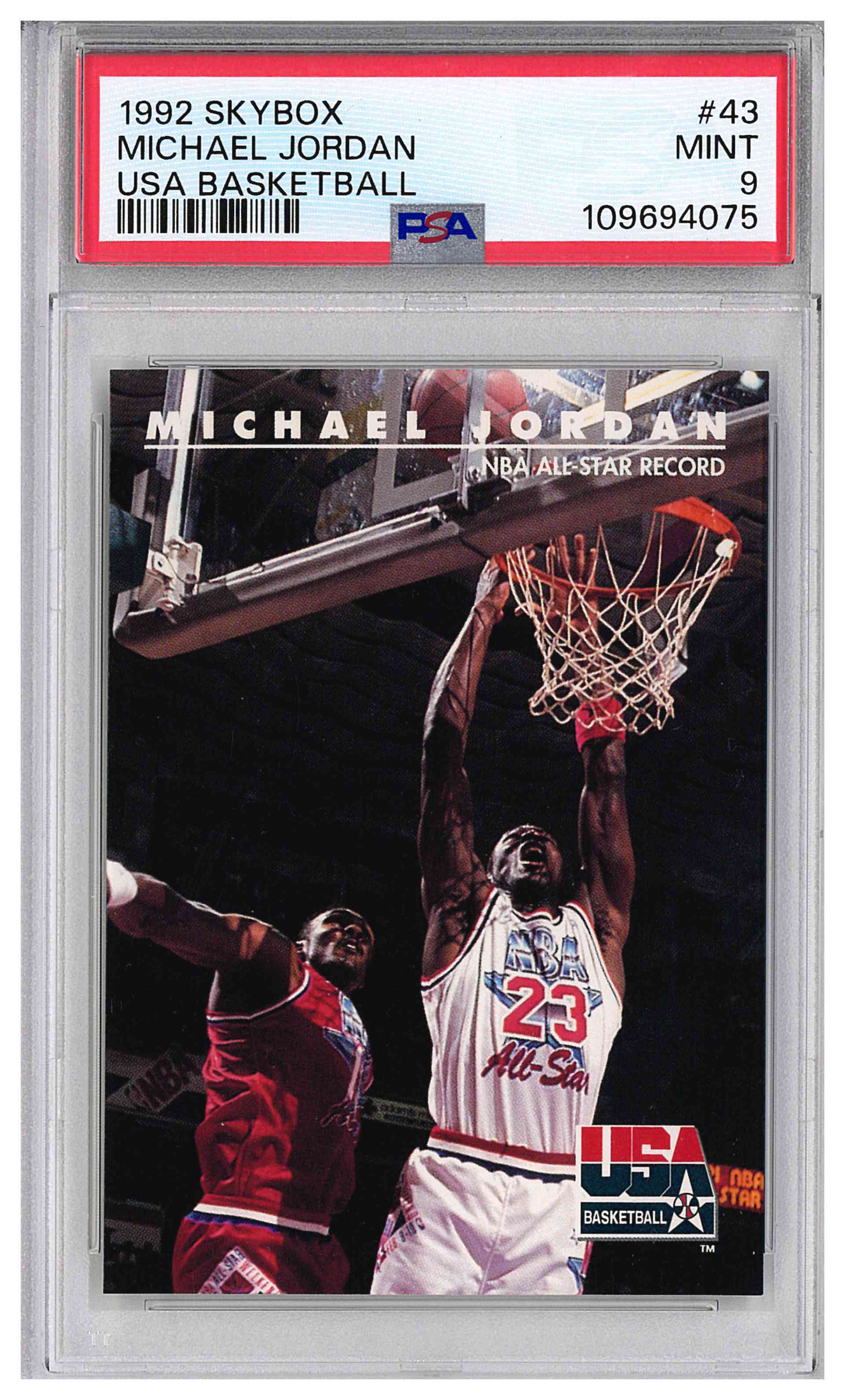1992 SKYBOX USA BASKETBALL #43 MICHAEL JORDAN USA BASKETBALL