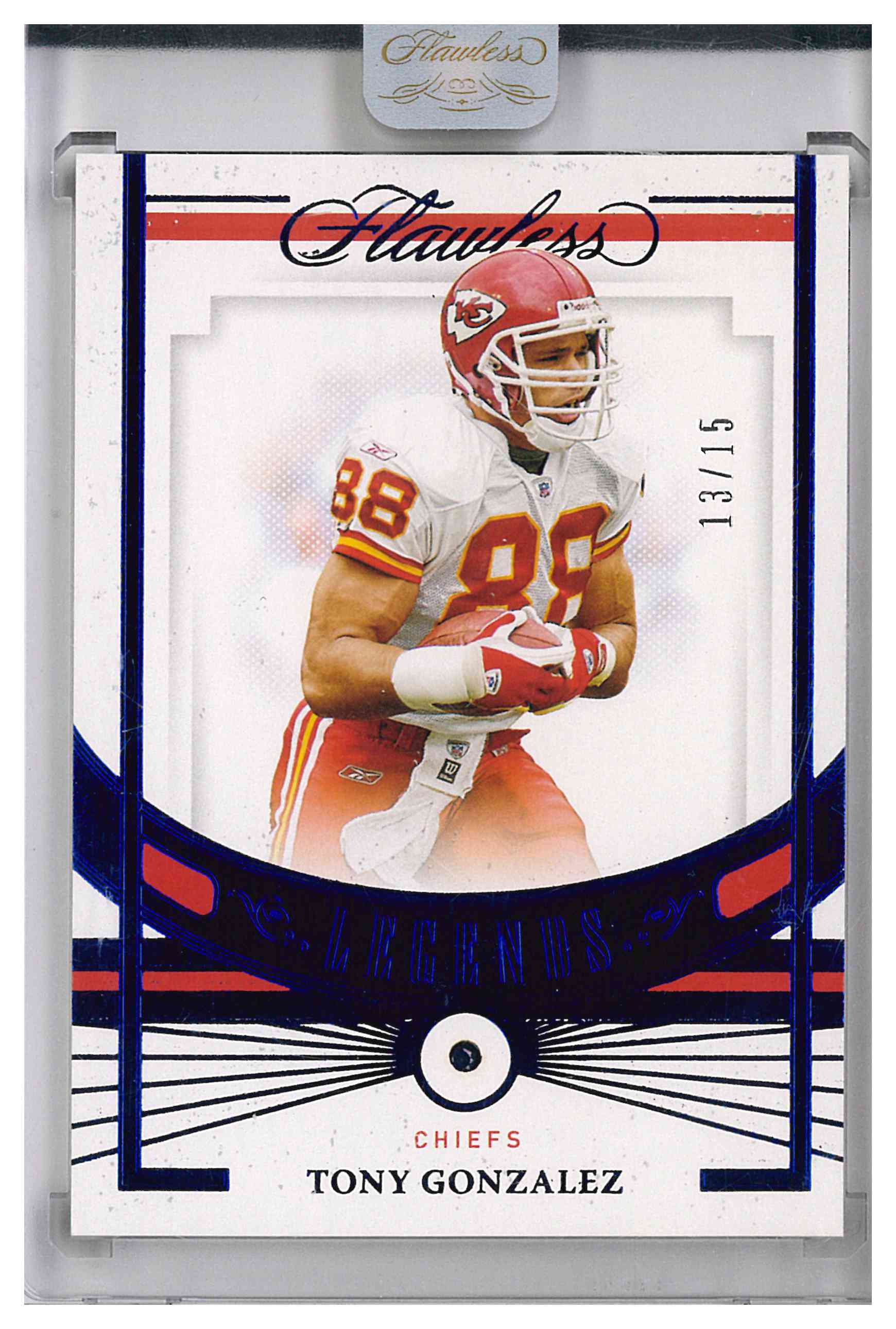 2021 Panini Flawless Legends Tony Gonzalez Sapphire /15