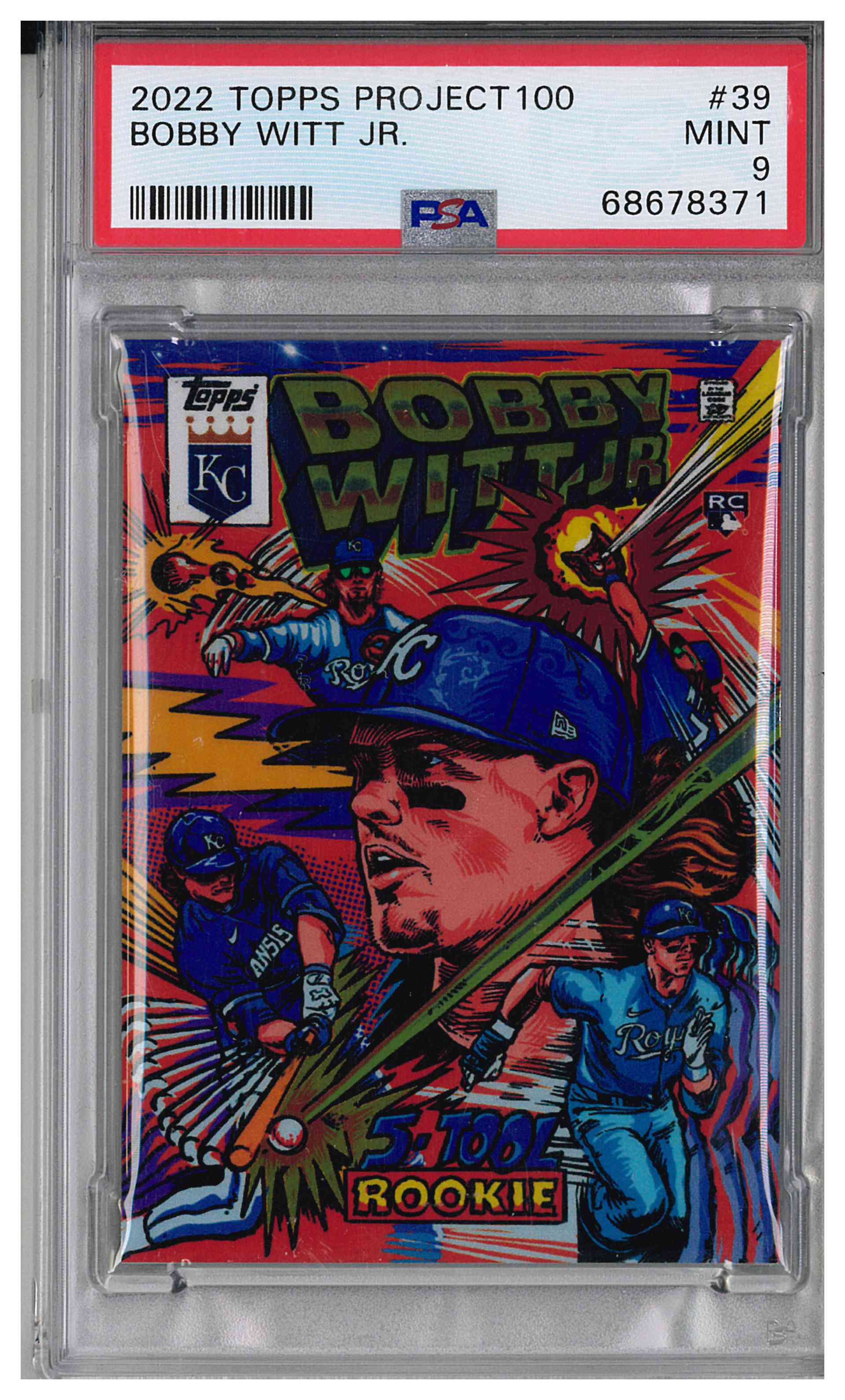 Topps 2022 Project 100 Bobby Witt Jr. Royals RC #39 PSA 9 /3999