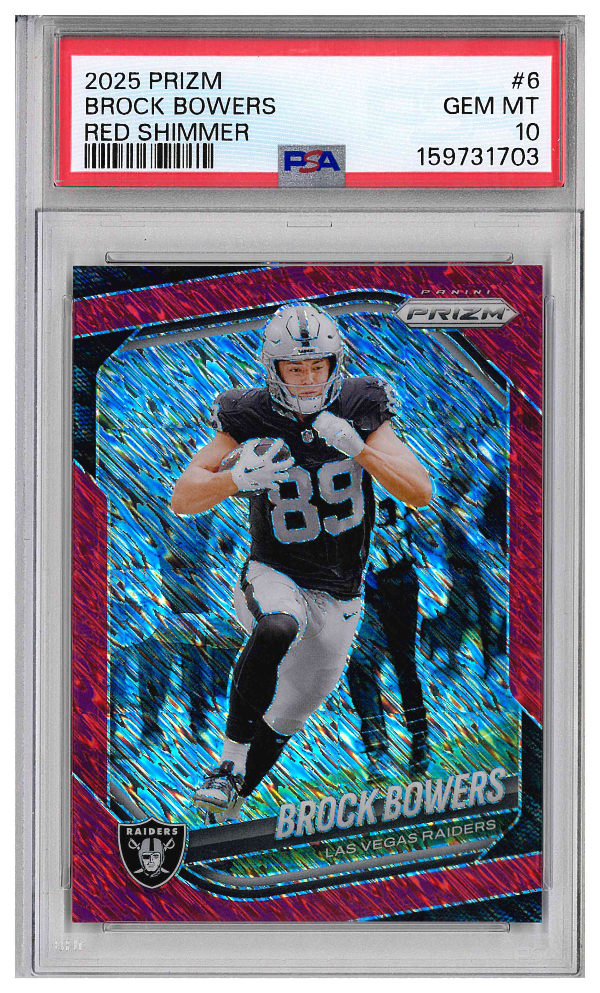 2025 Prizm Brock Bowers #6 Red Shimmer /49
