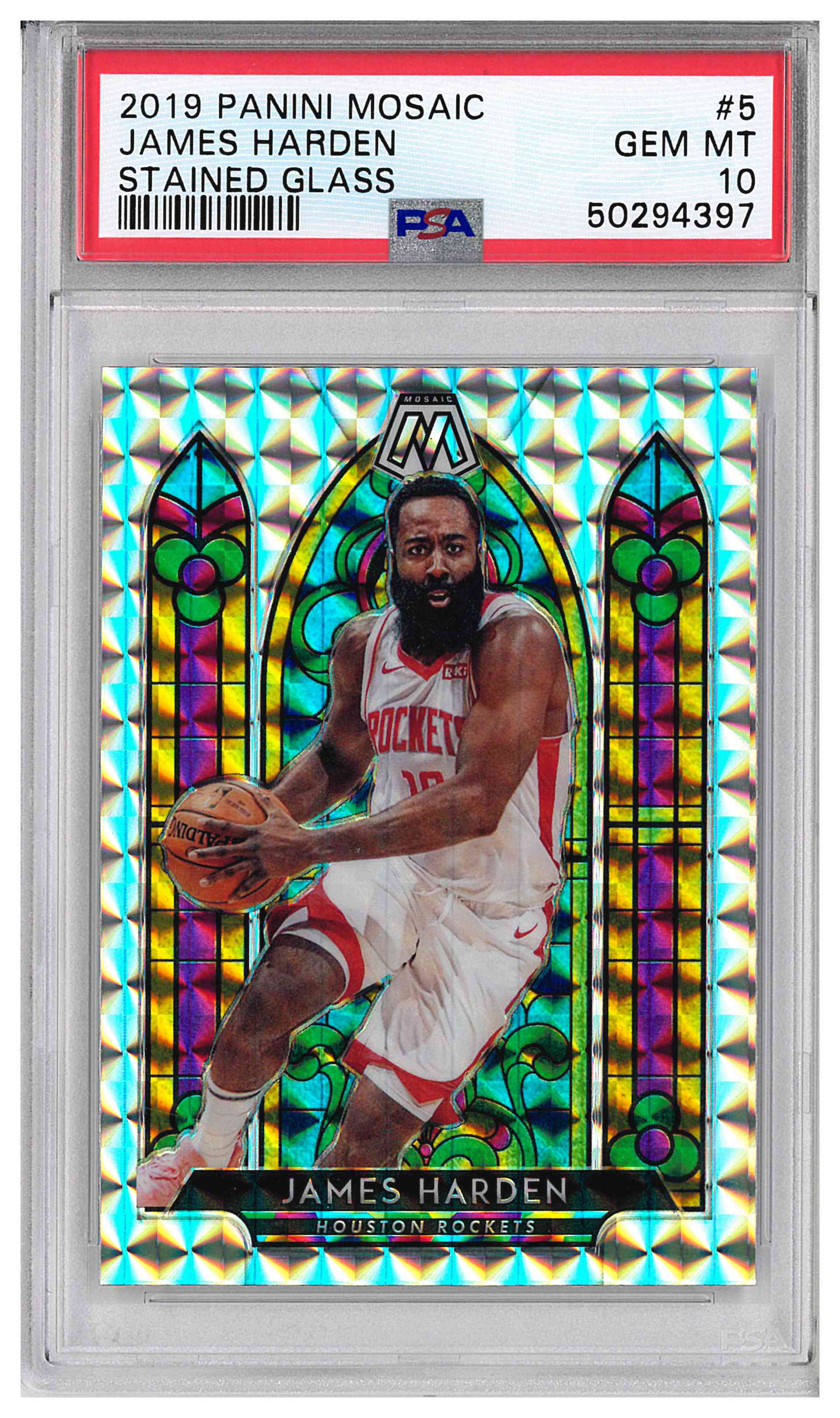 James Harden 2019-20 Panini Mosaic Prizm Stained Glass #5
