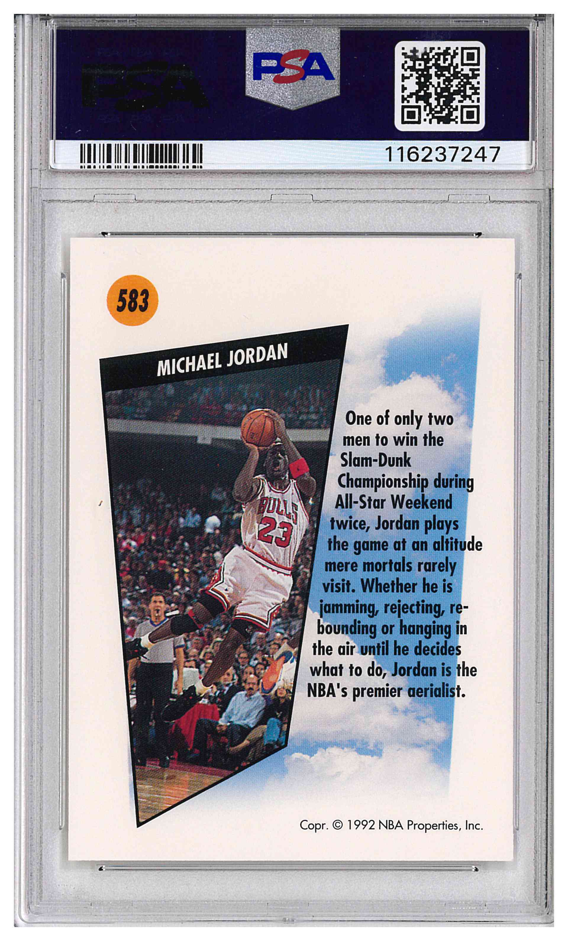 1991 SKYBOX #583 MICHAEL JORDAN, reverse