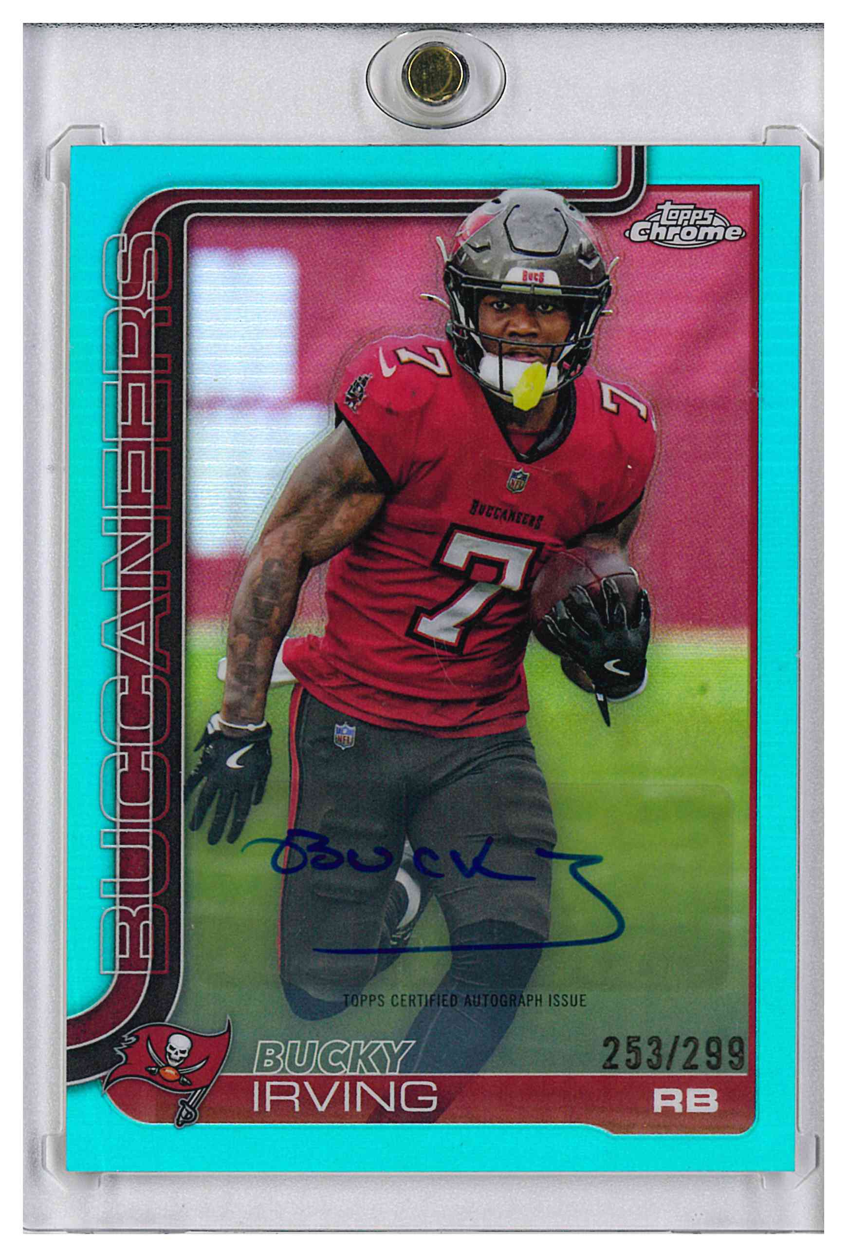2025 Topps Chrome Certified Autograph Bucky Irving Teal Refractor 253/299