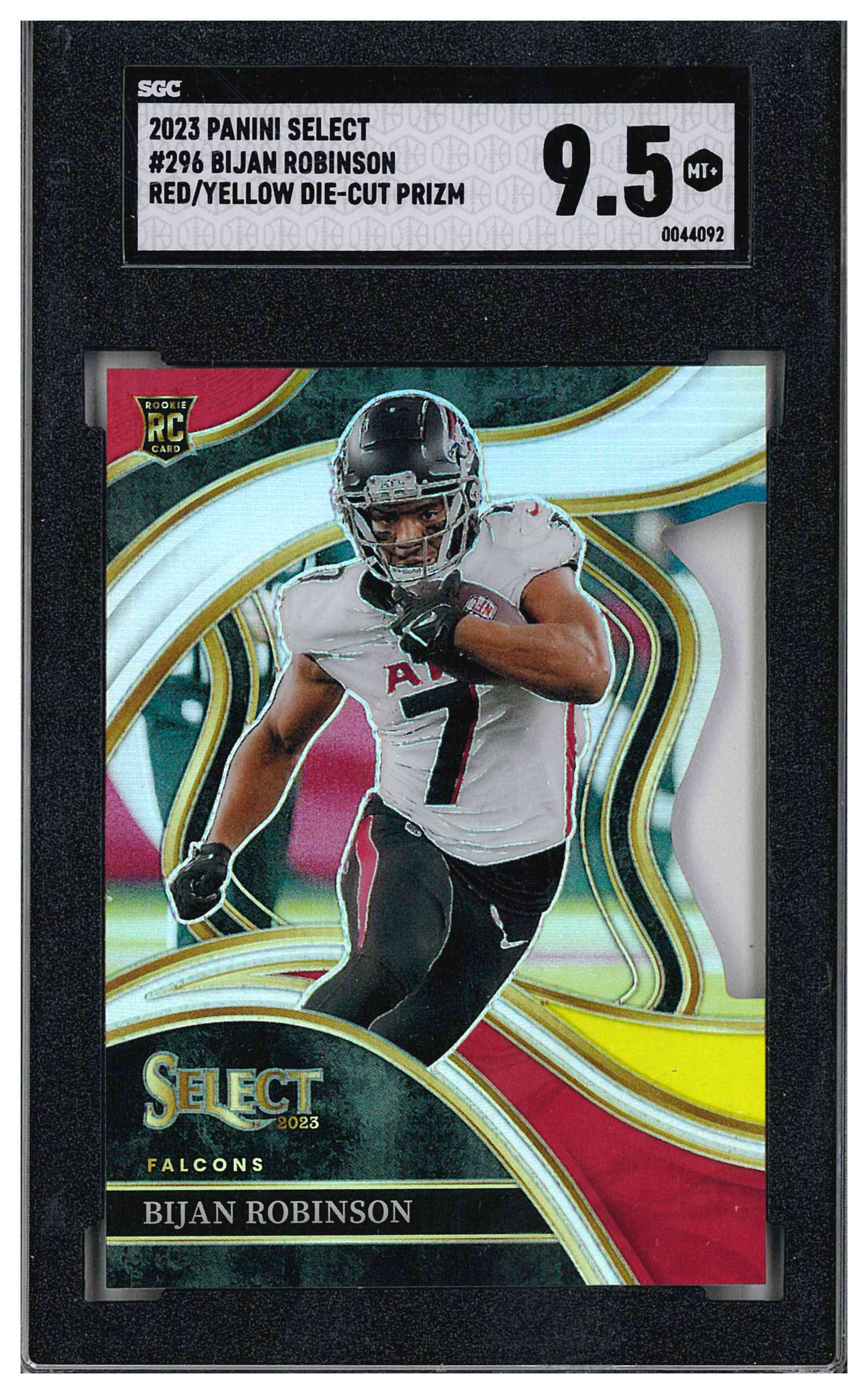 2023 Panini Select Club Level Bijan Robinson #296 Red/Yellow Die Cut Prizm