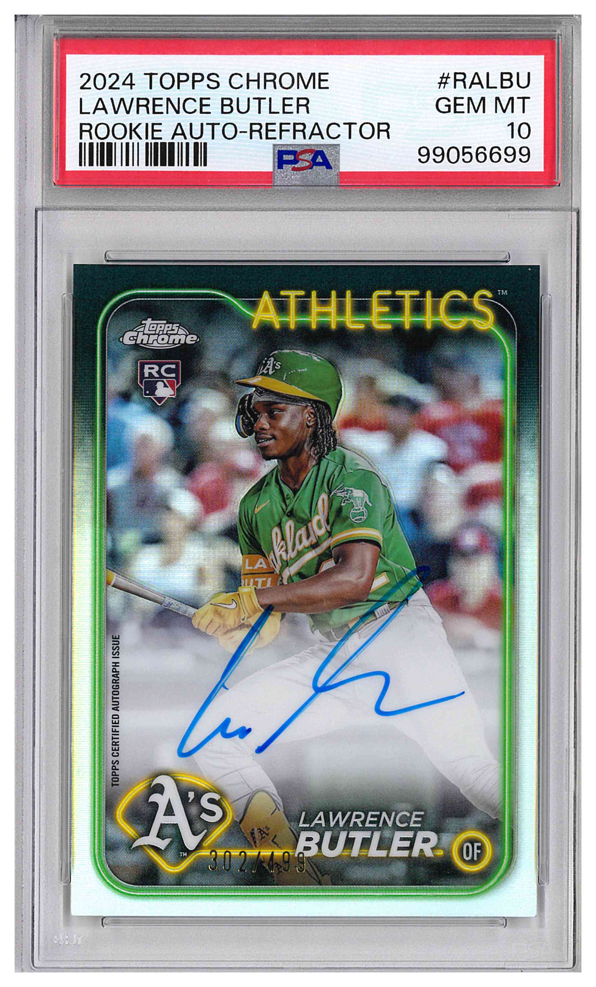 2024 Topps Chrome Lawrence Butler Rookie Auto Refractor /499 PSA 10 RA-LBU