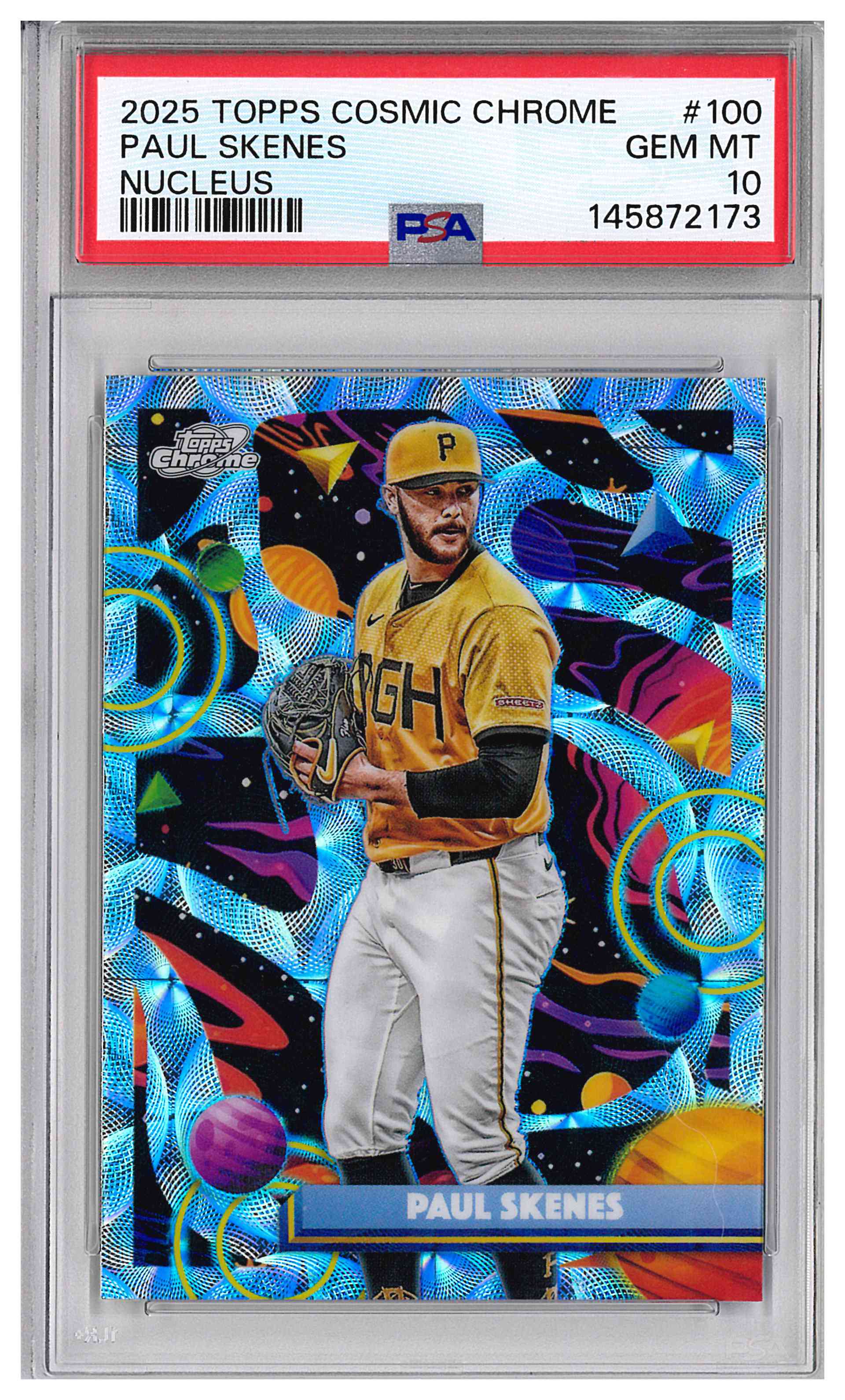 2025 Topps Cosmic Chrome Paul Skenes Nucleus Refractor Pirates PSA 10