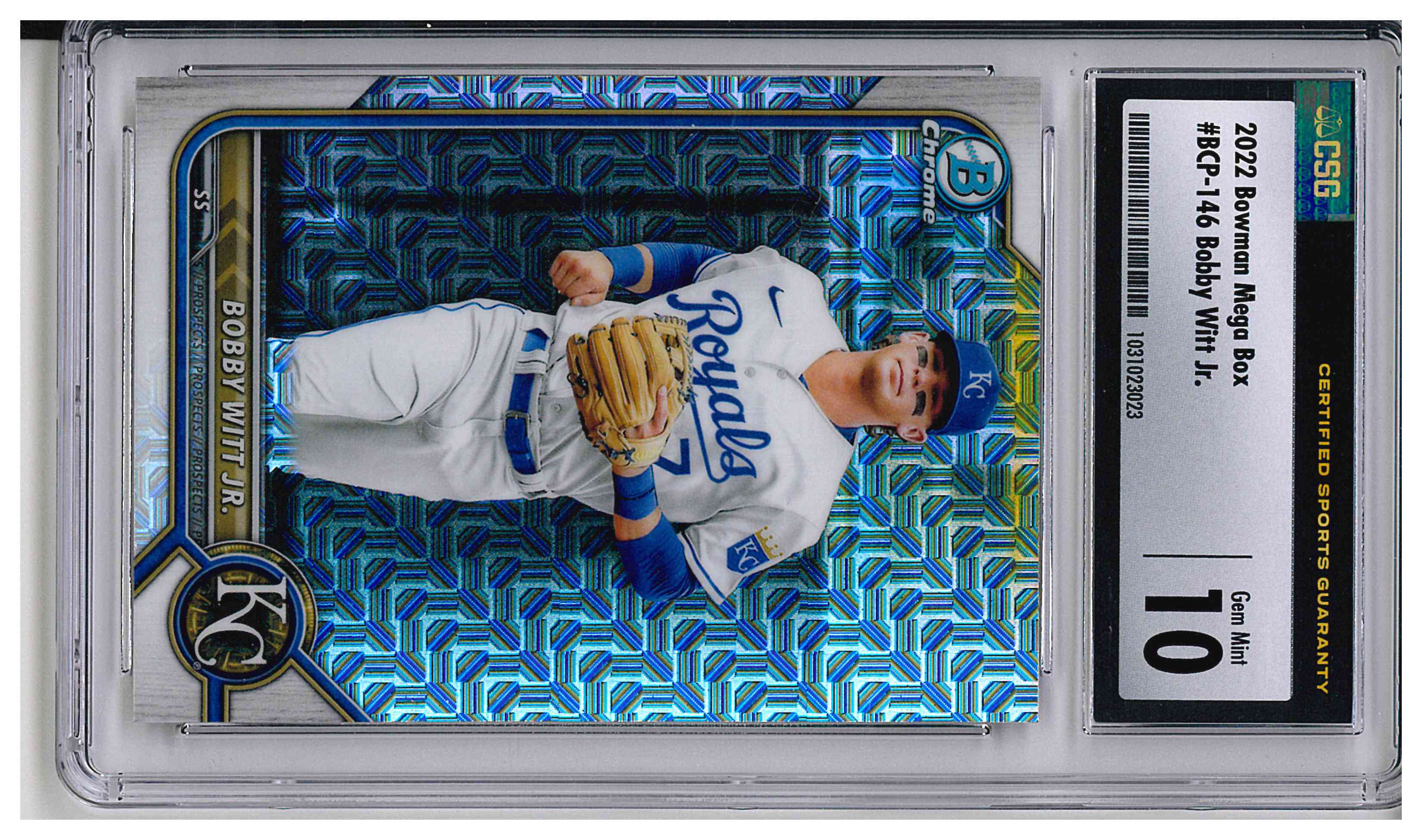 2022 BOWMAN MEGA BOX CHROME #146 BOBBY WITT JR. GOLD REFRACTOR