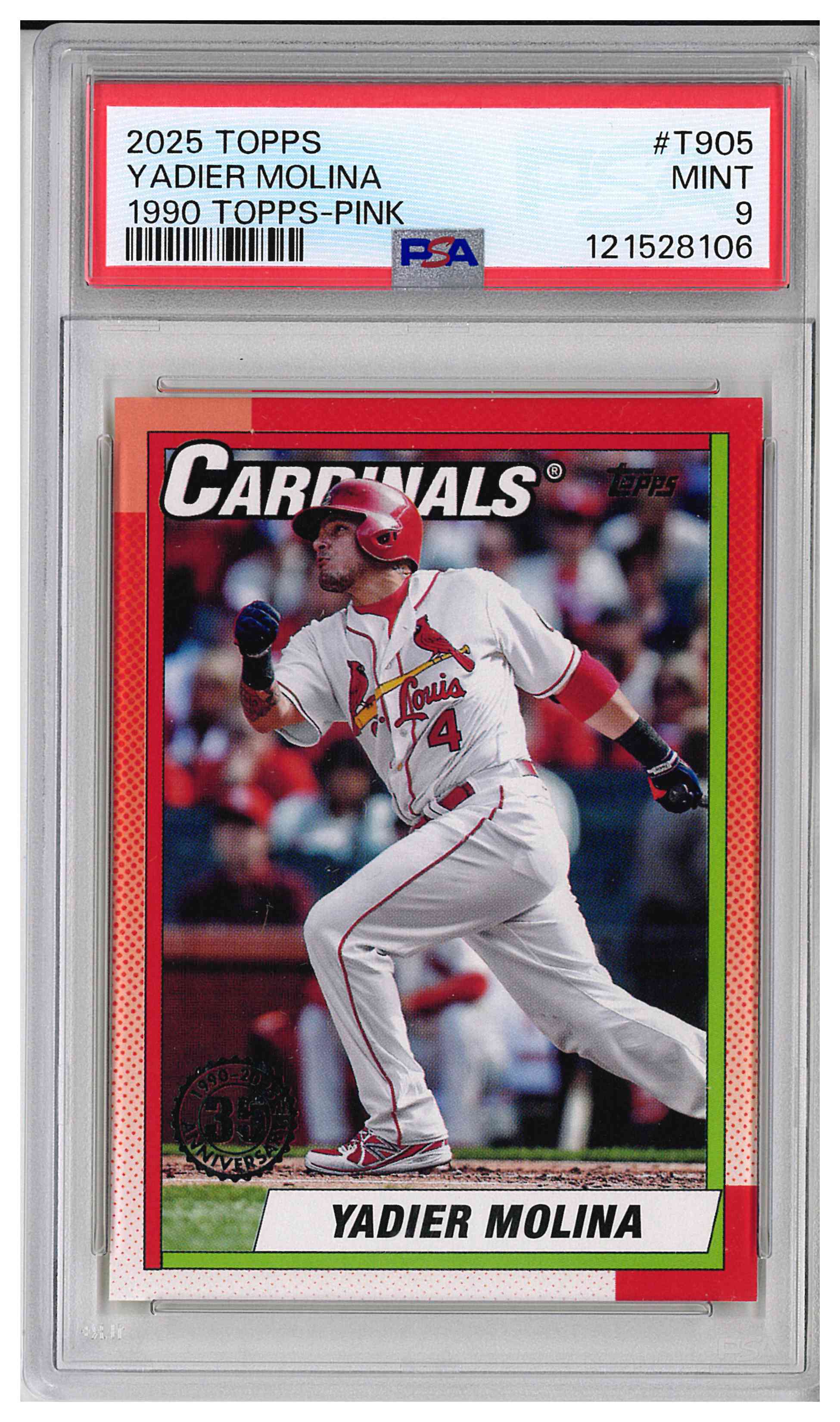 2025 TOPPS 1990 TOPPS BASEBALL #T90-5 YADIER MOLINA PINK