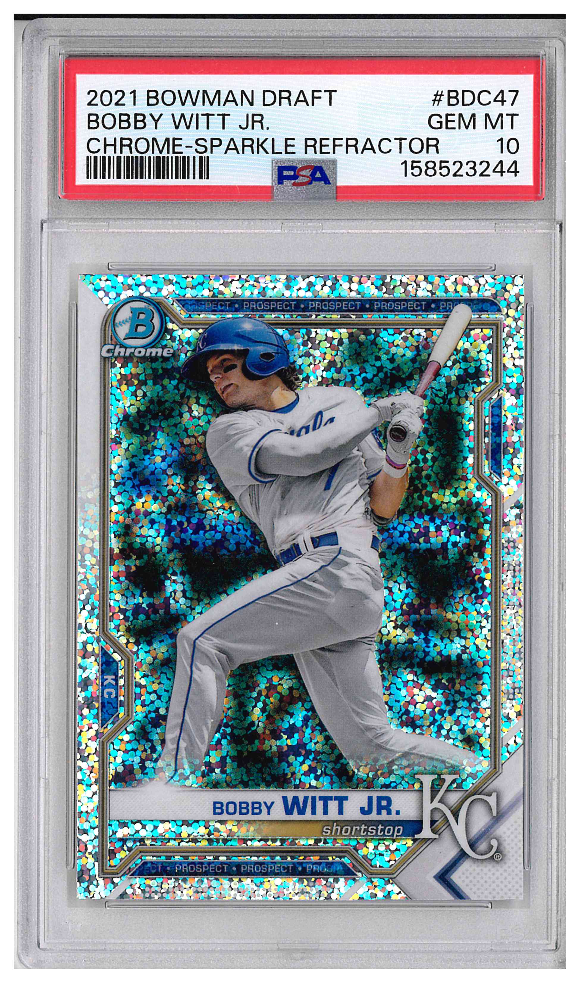 2021 BOWMAN DRAFT #BDC47 BOBBY WITT JR. CHROME-SPARKLE REFRACTOR