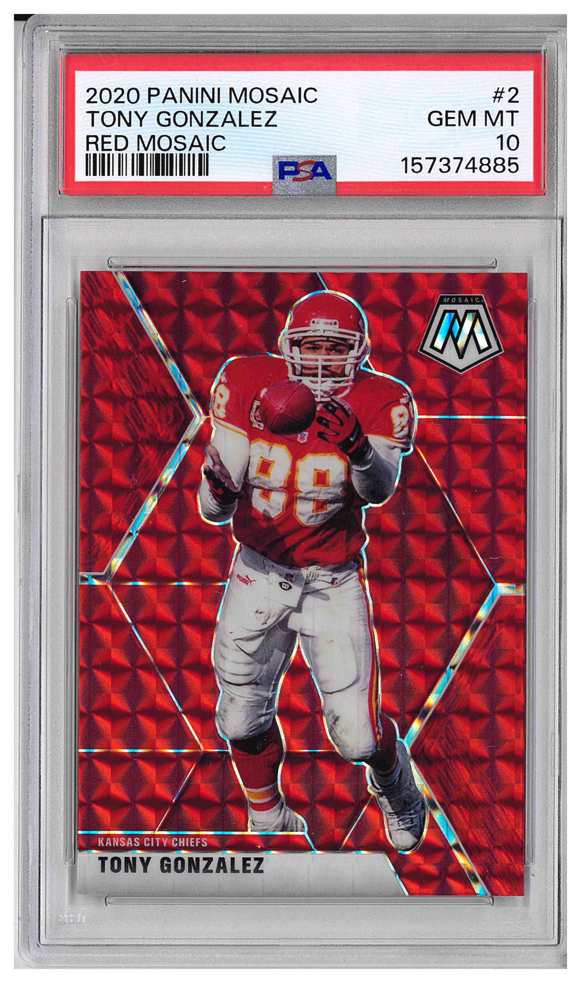 2020 PANINI MOSAIC #2 TONY GONZALEZ RED MOSAIC
