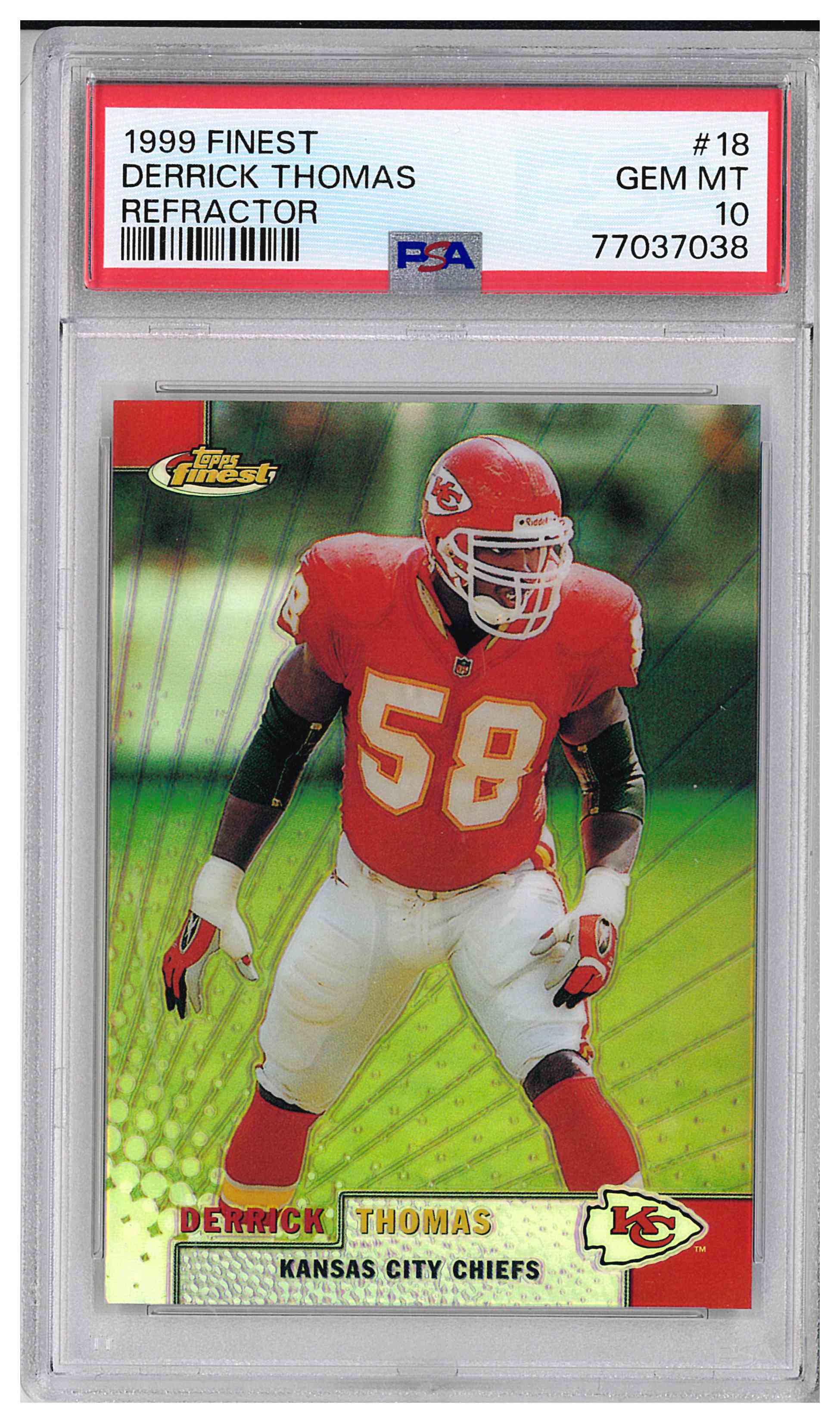 1999 FINEST #18 DERRICK THOMAS REFRACTOR