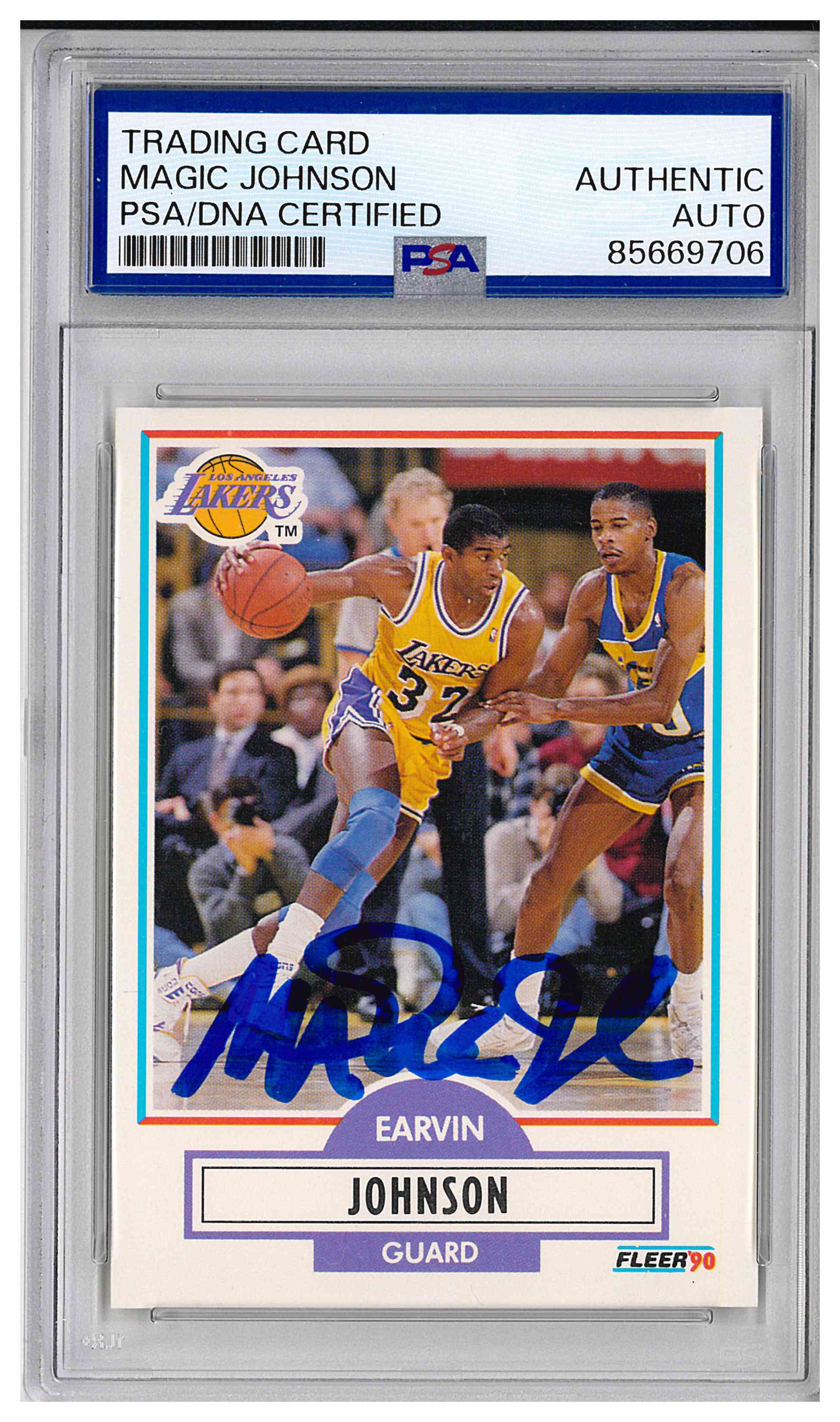 1990 FLEER MAGIC JOHNSON PSA/DNA CERTIFIED AUTHENTIC AUTOGRAPH