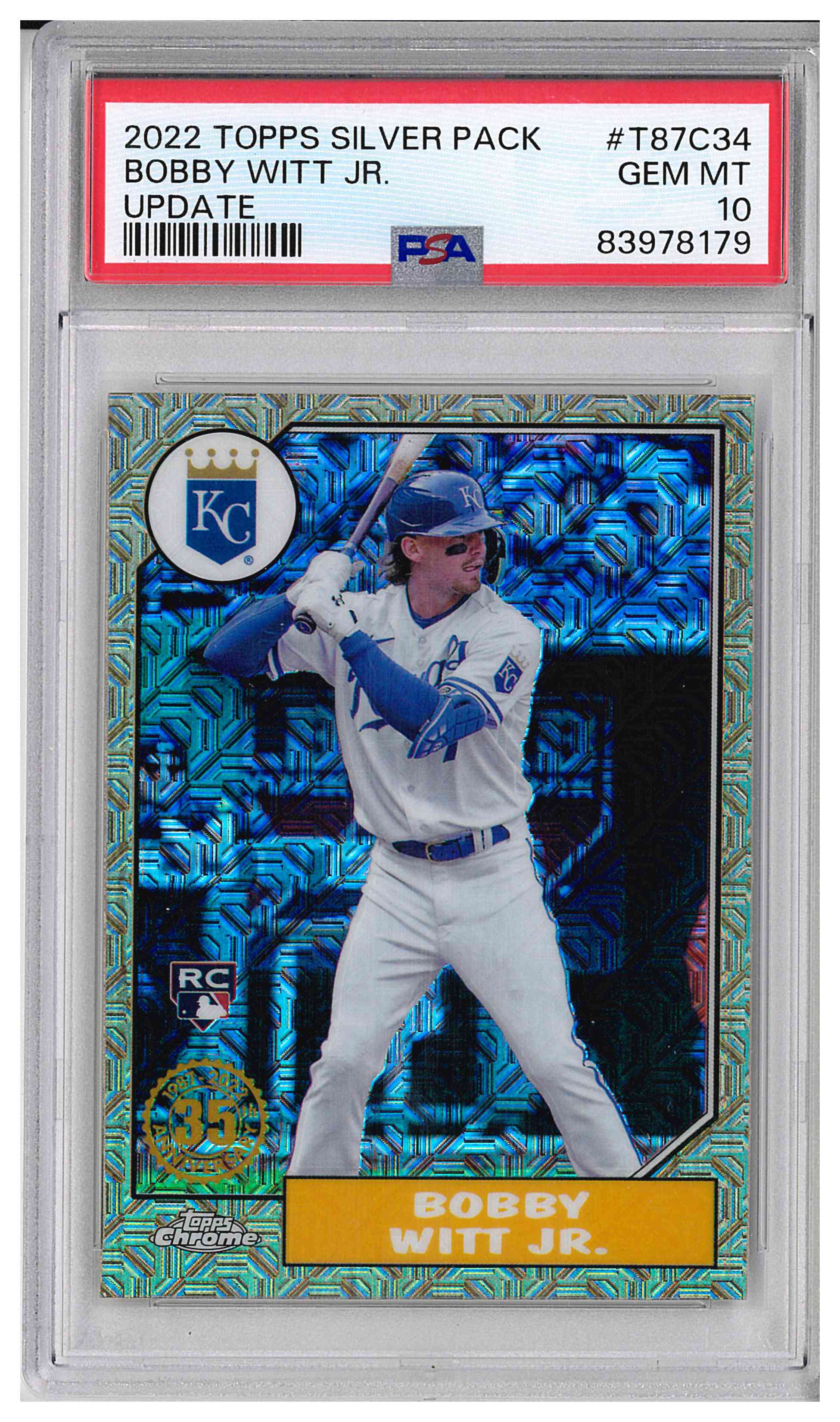 2022 TOPPS SILVER PACK 1987 CHROME PROMO #T87C34 BOBBY WITT JR. UPDATE